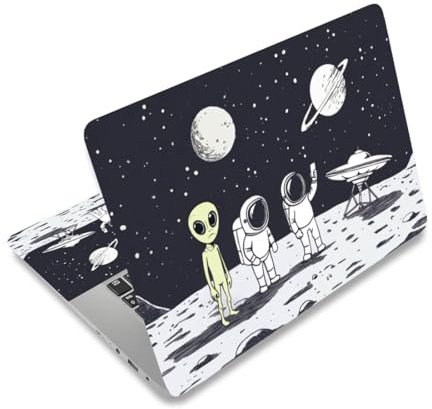PLIGREAT - Pegatinas para ordenador portátil, diseño de Astronautas, reutilizables de vinilo para ordenador portátil, teclado universal, impermeable