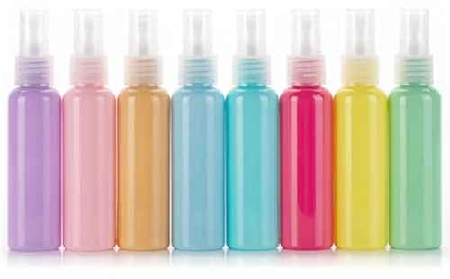 RuiChy 30ml Spray Bottles, 8 Pcs Macaron Color Fine Mist Atomiser Small Refillable Travel Bottles Leakproof Sprayer Portable Empty Plastic Container for Toiletries Perfume Toners Rose Water Cosmetics