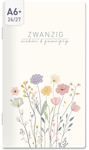 Häfft® Monatskalender 26/27 Taschenkalender A6+ Square Flower Joy