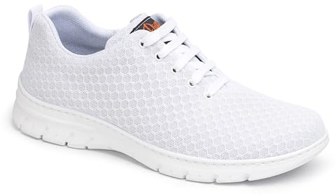 DIAN - CALPE Blanco 37, Zapatilla de Trabajo para Sanidad y Hostelería, Unisex, Transpirable y Repelente a Líquidos, Plantilla Acolchada, Antirozaduras, Antideslizante y Antiestática.