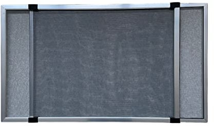 Zanzariere Estensibile in fibra di vetro con telaio in alluminio per finestre facile da montare (Telaio Silver, H40x50/92 cm)