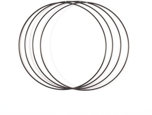 Vaessen Creative Metal Set for Crafts, 4 Pieces, Black, 25 cm or 9.8 in Diameter, 3 mm Thick, Dream Catcher Hoop, Wreath Ring for Macrame Wall Hanging, Crochet, Boho Décor or Wedding Decorations