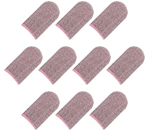 sourcing map Mobile Jeux Doigt Manches, Manette Doigt Pouce Manchette Gants Rose, Anti-Transpiration Respirant, pour Mobile Téléphone Jeu, Lot de 10