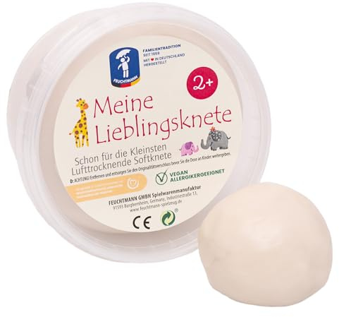 Feuchtmann MEINE LIEBLINGSKNETE Edu Edition 500g Kinderknete Weiß, glutenfreie Spielknete vegan, ungiftige Knete, Modelliermasse lufttrocknend