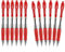 OFFCUP Druckkugelschreiber, 12pcs Rot Kugelschreiber, Gel Ink Pen 0,7 mm Feder Großraumine Kuli Ergonomische Rutschfeste Griffzone Kugelschreiber Set für Büro und Haushalt