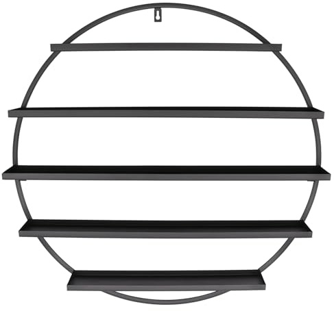 GMSLuu Estantería de metal de 3 piezas, 5 niveles, para esmalte de uñas, soporte de pared redondo, para salón de uñas, soporte para pintalabios, expositor para mujer (negro)