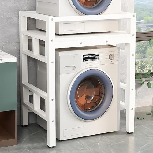 Soporte Lavadora Secadora,Armario Lavadora Secadora,Estanteria Lavadora,Armario Para Lavadora De Tambor,Mueble Lavadora Secadora Exterior,Mueble Encima Lavadora,Para Baño, Cocina(White)