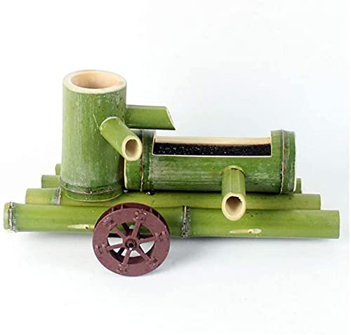 Fontana Ornamentale in bambù con Pompa, Statua Decorativa da Giardino, Scultura per Interni ed Esterni, Fontana in bambù, per Giardino, Patio, terrazza, Veranda, 60 cm, Decorazione per la ca