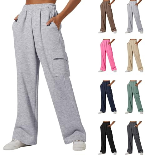 Pantalons cargo pour filles à taille haute avec jambes larges, pantalons d'école pour enfants avec jambes droites, pantalons de sport à taille élastique, bas de survêtement hip-hop avec poches, Vert
