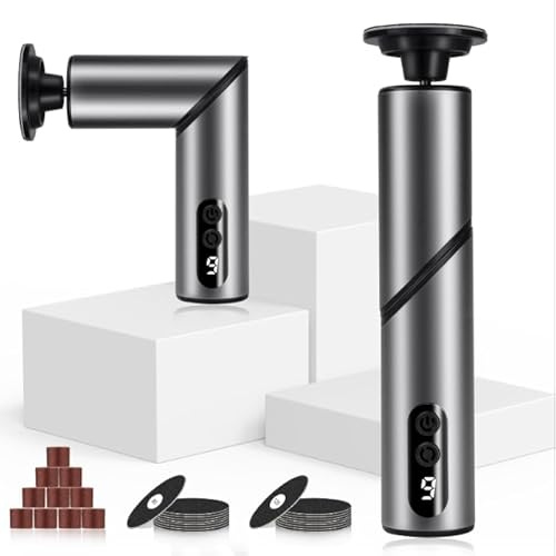 Faltbarer Elektrischer Hornhautentferner Kabellos, 2 in 1 Hornhaut Entfernen fuß, 9 Einstellbare Geschwindigkeit Pediküre Set Fußpflege Elektrisch für Tote Harte Rissige Haut