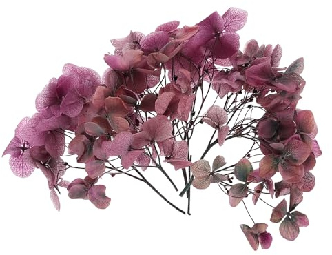 PATIKIL 10G Trockenblumen Deko, getrocknete Hortensie , getrocknete Blumen, natürliche Trockenblumenstrauß für DIY Hochzeit Basteln Nagel Party, Farbverlauf Rosa Grau