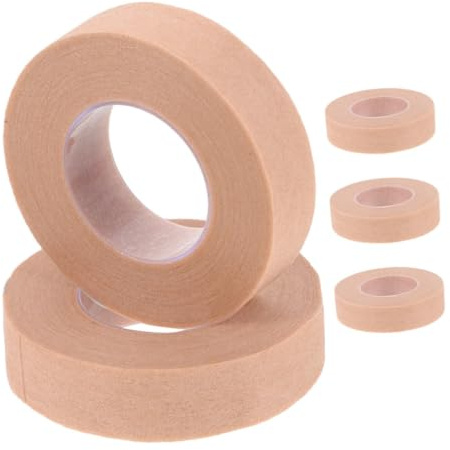 HAPINARY 5 Rolls Non-Woven Eye Makeup Tape for Eyelid Lifting and Eyelash Extensions Breathable Adhesive Tape Blending with Skin Strong Hold Female Eyelash Extension Sticker for Natural