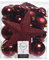 Weihnachtskugeln mit Christbaumspitze Stern Kunststoff 33er Set bruchsicher Ochsenblut Bordeaux