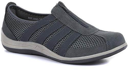 Casual Zip Up Trainers - Grey Size 5