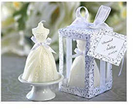 Lot de 20 bougies en robe de mariée - Cadeaux originaux pour invités de mariage, cadeaux de communion et souvenirs pour anniversaire d'enfant