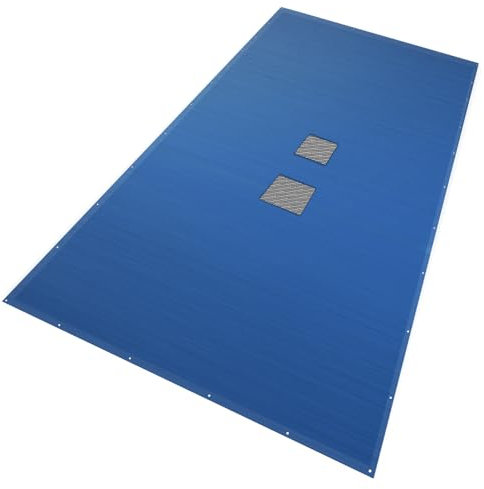 VOUNOT® Telone Rettangolare per Piscine 10 x 5 m, Telo di Copertura per Piscina in PE da 160 g/m² con Rete di Drenaggio Centrale Coperta Protezione, Blu-Grigio