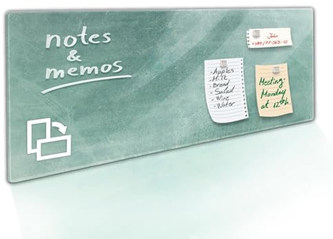 Floordirekt Glasboard Präsentationsboard - Whiteboard - Magnettafel - Magnetboard lackiert oder Glas - magnetisch & beschreibbar - Schreibtafel Magnetwand Wandtafel (Grün 20 x 60 cm)