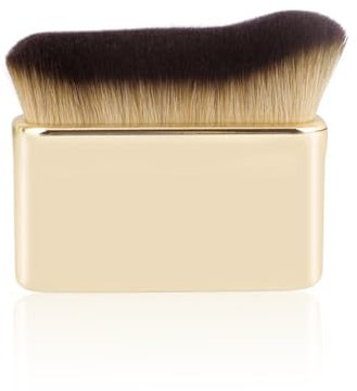 NyxSeat 1 pincel para bronceado, base de maquillaje, contorno corporal, cepillo de cerdas suaves, brocha de maquillaje, herramienta de belleza, adecuado para la cara, el cuerpo, (dorado)