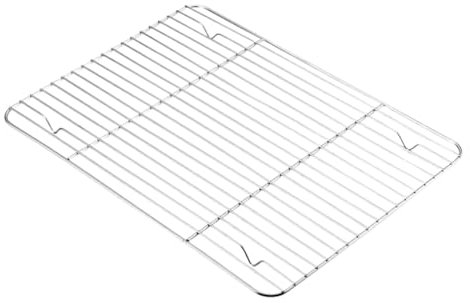 Teglia rettangolare in acciaio inox for biscotti con griglia e griglia di raffreddamento rimovibile, vassoio antiaderente for utensili da cucina, adatta for forno(L grill)