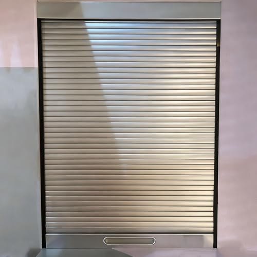 Dailify Porta a Soffietto Kit per Anta a Serrandina e Binario, Cancello Retrattile per Armadio Misura Personalizzata, Anta Scorrevole per Mobili da Cucina Color Argento(32x32 (81.3x81.3cm))