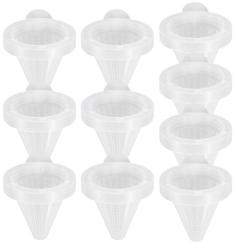 Balacoo 10pcs Aquarium Worm Feeder Cone Fish Feeding Cup with Suction Cup for Tank Red Worm Feeding Device Suitable for Shrimp and Live Fish Random Color
