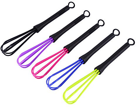 Kunststoff Schneebesen Set, 5PCS Mini Creme Whisk Salon Friseur Haarfarbe Dye Mixer Küche Ballon Rührer Rührgerät Mischen Schlagen Aufschäumen Rühren Werkzeug Utensilien Backzubehör Eiern Rührbesen