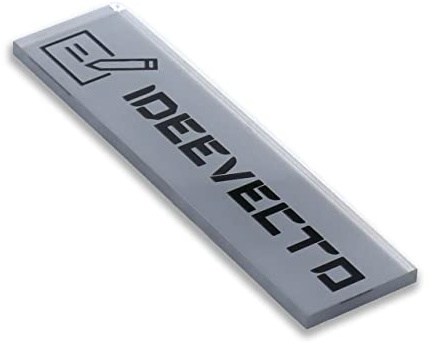Plaque boite aux lettres Plexiglass ARGENT personnalisable Adhésive - dimension 100x25mm - épaisseur 3mm - 5 coloris - Résistant intempéries et UV - Facile à poser - Fabrication Atelier France
