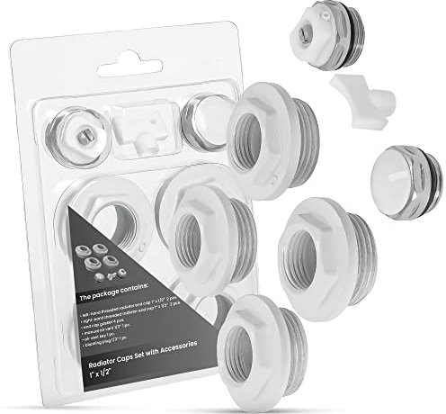 Set di tappi e accessori per termosifoni, 1''x1/2'' guarnizione chiave di sfiato, tappi ciechi robusti, per riscaldamento centralizzato