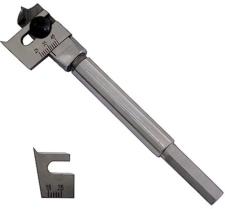 Auto-Plaza 15–45 mm verstellbares Spaten-Bit-Set für Holzbearbeitung, 2 Stück, 2 Nuten, 45 mm maximaler Durchmesser