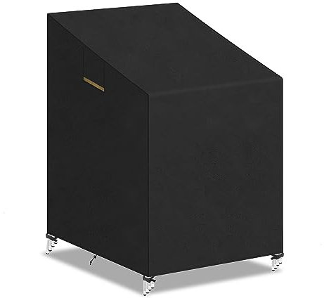 VANSHEIM Copertura Sedie Esterno Impilabili Copertura Protettiva Sedie da Giardino Copertura per Sedie da Giardino Impermeabile Anti-UV Oxford Telo Coprisedie da Esterno Impilabili 70x85x85/125cm
