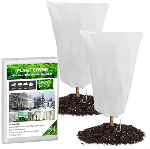 2 Pcs Horticultural Warming Fleece Jackets for ZIP And Drawstring Closure Exceptional Protection Environmentally Friendly (60 Width*80cm)