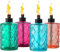 Outdoor Table Torches, Refillable Flame Light Torch, Crystal Textured Glass Table Torch, 4 Tabletop Light, Colorful Candle Light, Portable Table Dinner Lights, Table Top Torches for Home,Graden