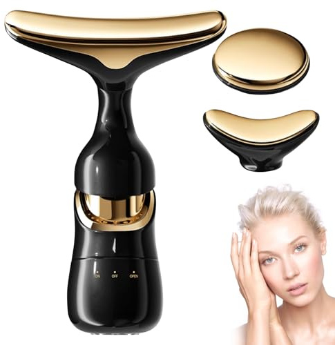 Masajeador facial, masajeador facial, masajeador facial eléctrico, masajeador facial con 3 cabezales de repuesto, dispositivo antienvejecimiento, masajeador para cara, cuello, ojos, elevación facial