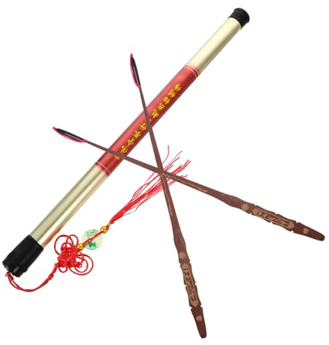 Ebenholzkopf für Yangqin Hackbrett Zubehör 2 Stück für Profis | Bambusausführung, Schwarze Optik, mit Zufallshänger, für Dulcimer und Yangqin