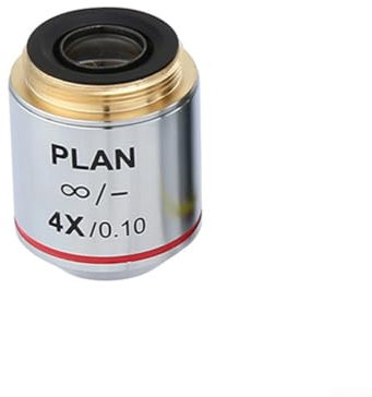 Objetivos de microscopio infinito compatibles con imágenes claras en múltiples niveles de zoom (4x/10x/20x) (4X)