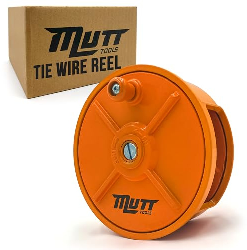 Mutt Tools Aluminum Tie Wire Reel with Belt Loops – Fits 12–18 Gauge Tie Wire Rolls Up to 3.5 lbs – Lightweight Dispenser for Ironworkers, Rodbusters, and Rebar Tying