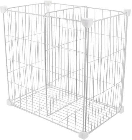 FUNOMOCYA Organizer per Congelatore a Pozzo e Frigorifero Domestico, Cestello Portaoggetti in Filo Metallico Bianco Griglia e Divisori, Contenitore Impilabile Senza Attrezzi Alto 35 Cm
