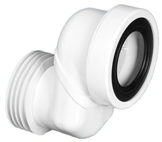 McAlpine WCLO-8 Offset WC Connector 8cm | 97–107mm Inlet x 4/110mm Outlet | ABS Plastic | for Toilet Waste Connections