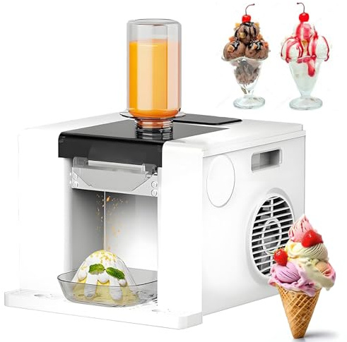 ZEEKYFOR Macchina per Ghiaccio Tritato Commerciale da 280W, Gelatiera, Macchina per Tritare Il Ghiaccio Tritato, Macchina Elettrica per Granita per Ristoranti, Bar, Snack Bar, Pasticcerie White
