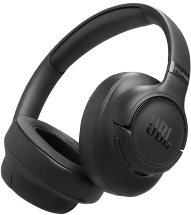 JBL Tune 780 NC Cuffie Over-Ear Bluetooth Wireless, Cancellazione Adattiva del Rumore, Smart Ambient, JBL Pure Bass Sound, fino a 76 Ore di Autonomia, Google Fast Pair, Microsoft Swift Pair, Nero