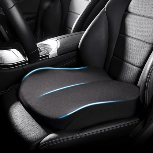 XDGDHSH Car Seat Cushion for Mercedes Benz GLE 250d 300d 320 350 350d, Memory Foam Automotive Booster Seat Cushions, Ergonomic Comfort Pad for Cars, Trucks, Office Chairs & Wheelchairs,A Black