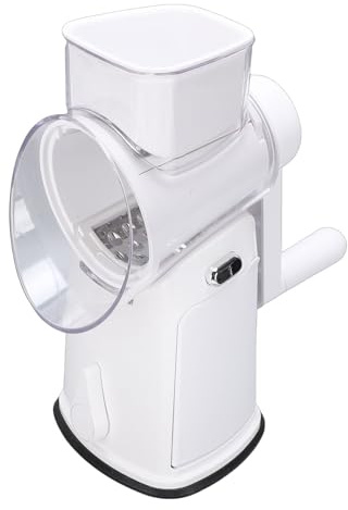 Fabater Râpe à fromage rotative de cuisine, 10 lames, râpe à fromage manuelle à manivelle avec ventouse renforcée - Facile à utiliser, hachoir à légumes, mandoline ronde