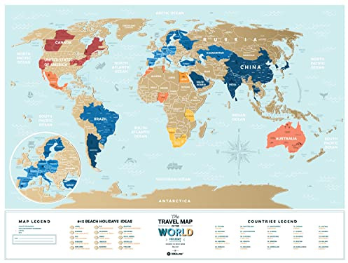 1DEA.me Weltkarte zum Kratzen, Reisen, Urlaub für die Welt