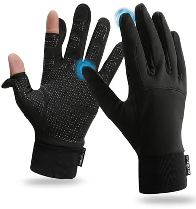 MOCOCITO Touch Screen Guanti Bici Invernali Termici Sportivi Guanti da Corsa Caldi Caldo Idrorepellenti Antiscivolo Antivento per Ciclismo, Moto, Guida Pesca, Fotografia per Uomo Donna (S/M/L/XL)