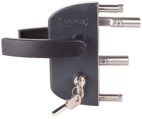 Gartentorschloss LOCINOX LAKZ P1 Anthranzitgrau | für 40mm Vierkantprofile, verstellbar, Edelstahl-Mechanismus | Schloss für Gartentor, Gittertorschloss, Drehtorschloss, Hoftorschloss, Flügeltor