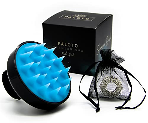 PALOTO® [ORIGINAL] Premium Shampoo Bürste - Silikon Kopfmassage Bürste für manuelle Wellness Kopfhaut Massage - GRATIS Finger Massage Ring - Stimuliert das Haar Wachstum, wirkt gegen Schuppen
