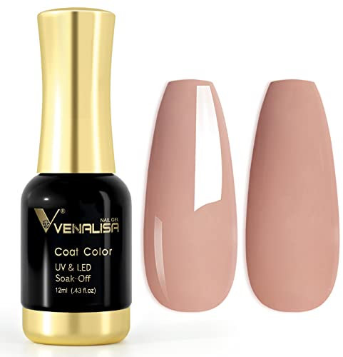 VENALISA 12ml Nude Gel Nail Polish Soak Off Nail Lamp UV LED Natural Nail Gel Polish Nail Art DIY Manicure French Gifts, 0.43 OZ