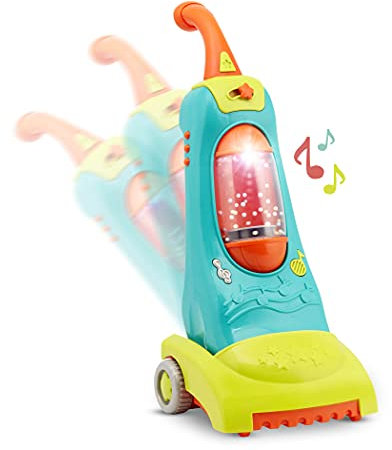 Battat – Clean n' Sing Vakuum – Spielzeug-Staubsauger – Lichter & Geräusche Spielen Vakuum – Musikalisches Vakuumspielzeug mit 2 Liedern – Vorgetäuschtes Spiel Hausarbeiten & Aktivitäten – 2 Jahre +