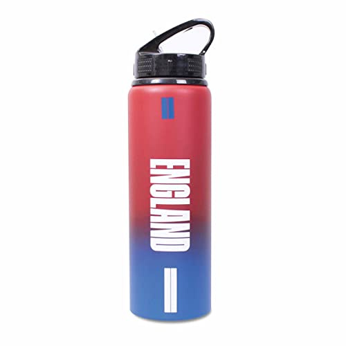 Hy-Pro England FA 750ml Aluminium UV Bottle - Integrated Folding Straw | Officially Licensed, Matt Finish, Leakproof, Lightweight