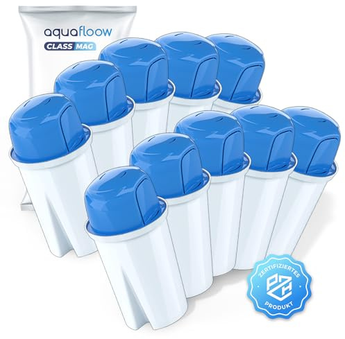 Aquafloow Magnesium Vattenfilterpatroner för Kannan, Kompatibel med Aquaphor B100-15, Dafi Classic, Brita Classic, Laica | Vattenfilterpatroner Renar Vattnet och Berikar det med Magnesium – 10 Stycken
